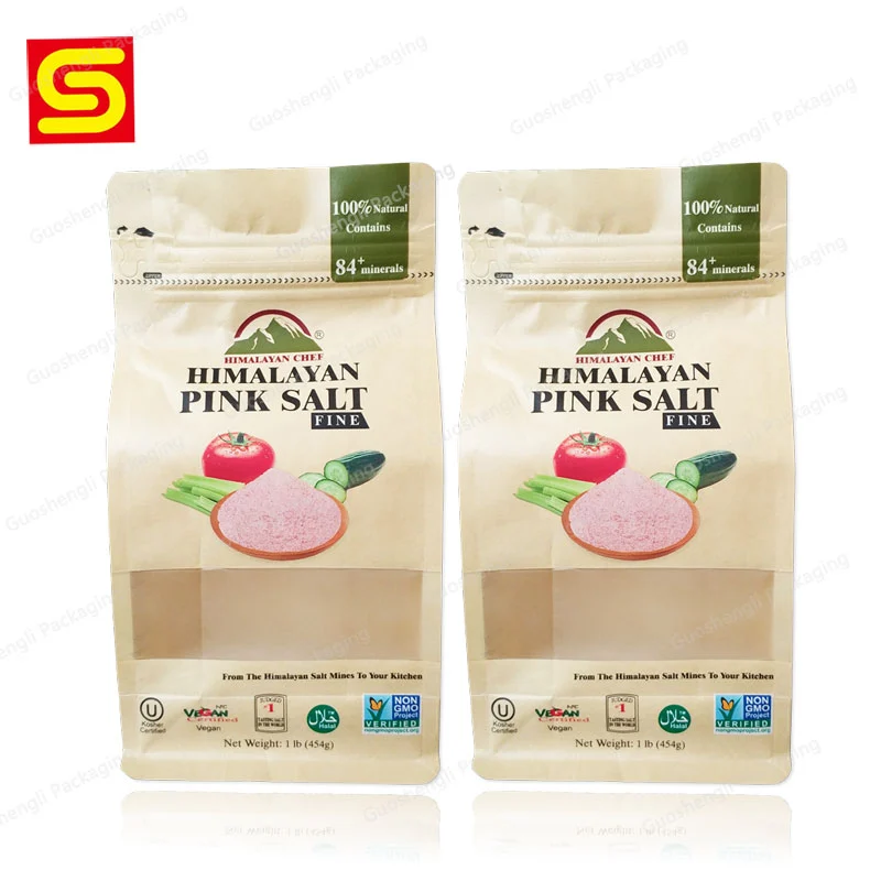 flat bottom kraft paper pouches