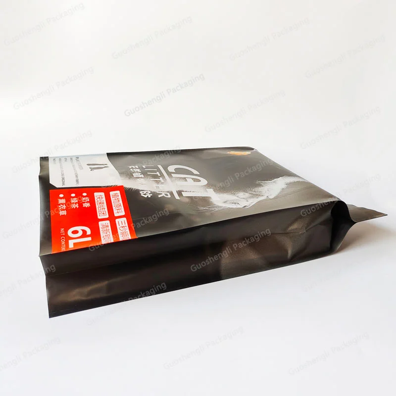 side gusset stand up pouches for cat litter packaging