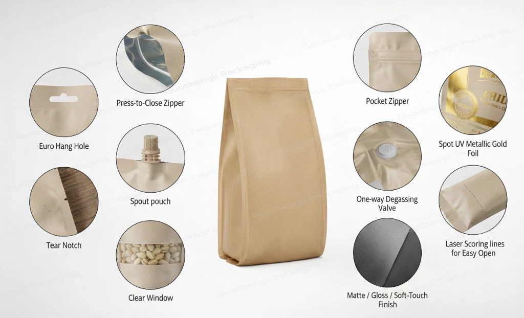 quad seal pouch functional features quad seal pouch functional features