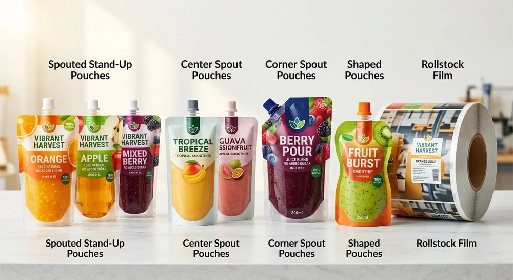different kinds of spouted pouches