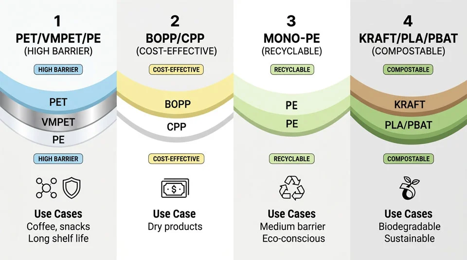 rollstock film material structure