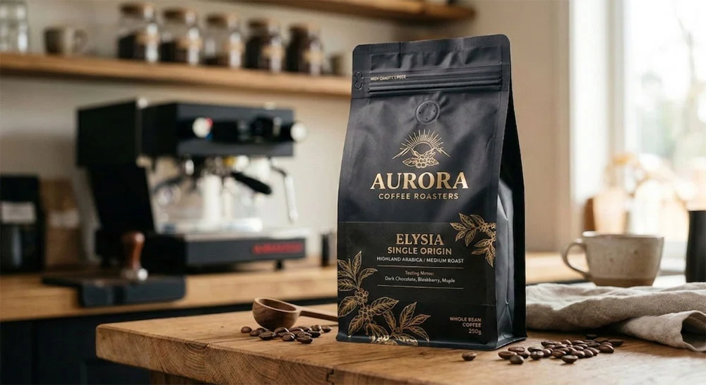 250g flat bottom pouch for coffee packaging
