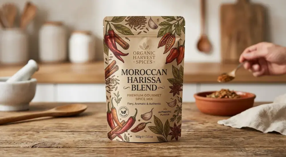 stand up pouch for spice packaging
