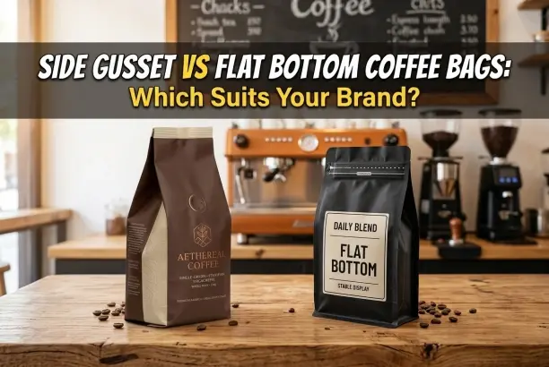side gusset pouch and flat bottom pouch for coffee packaging