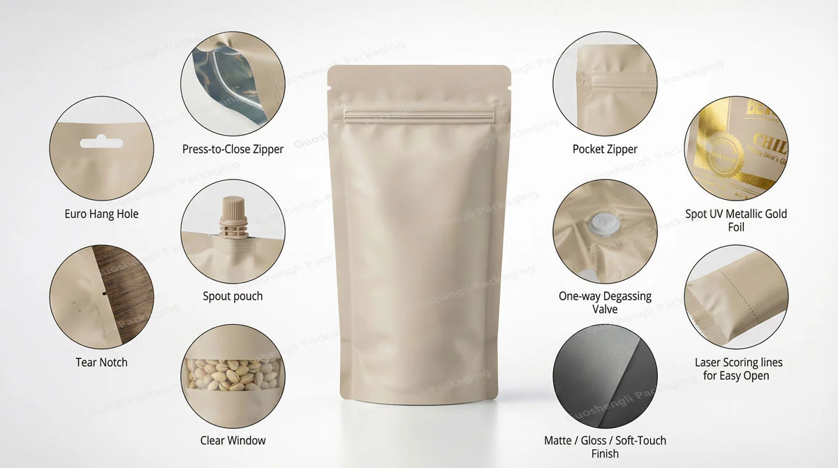stand up pouch features