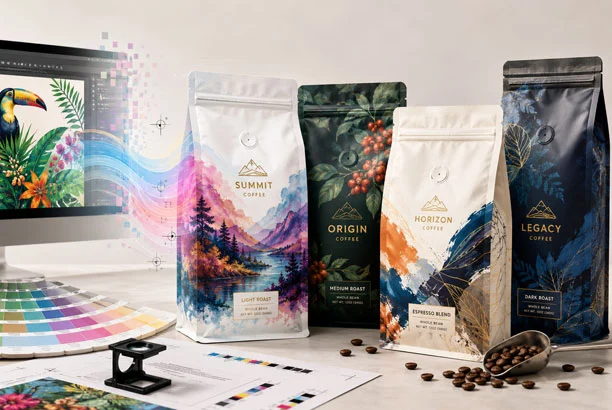 digital printed coffee pouches