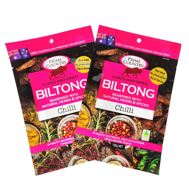 beef jerky three side seal pouch
