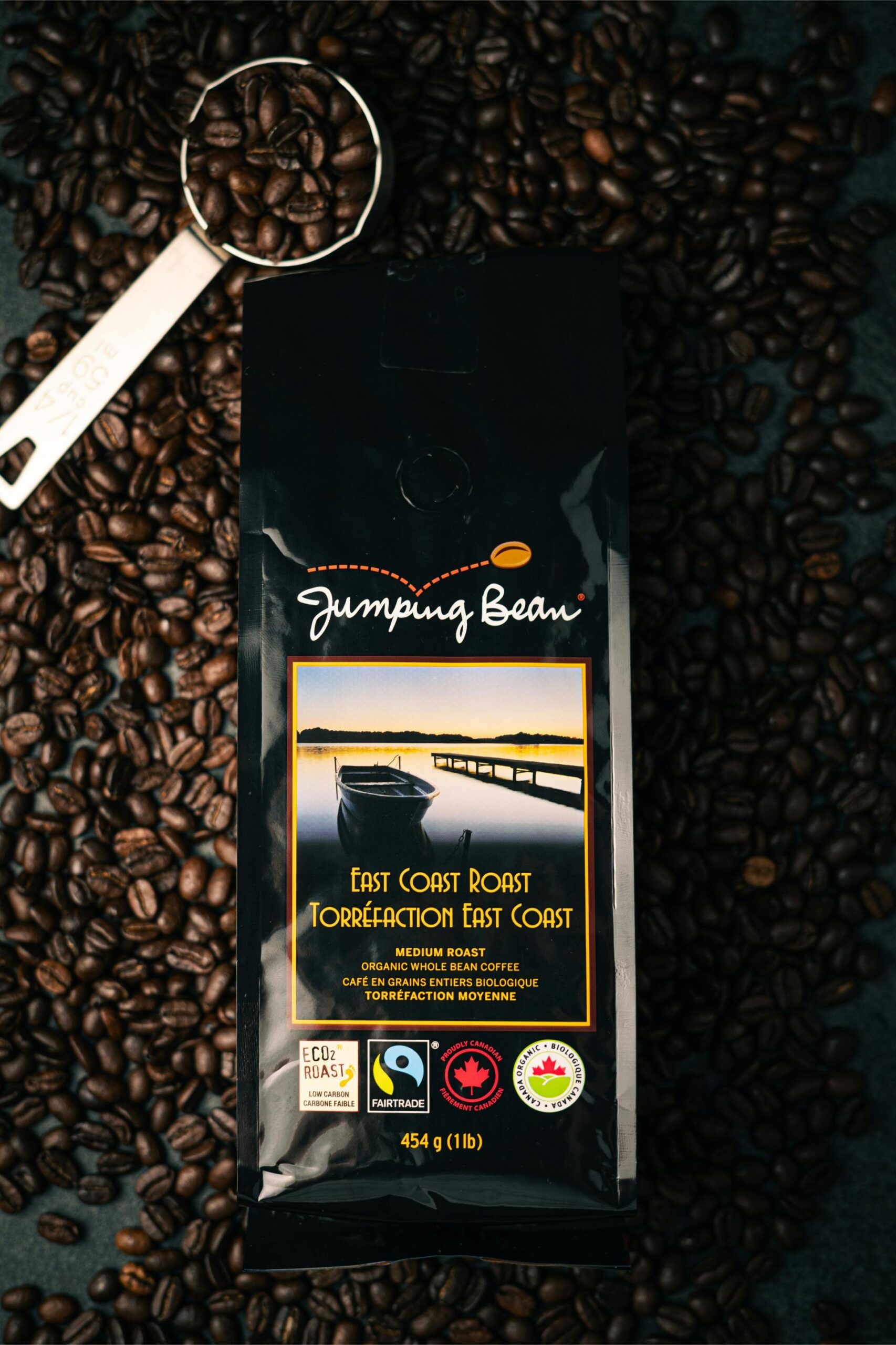 quad seal pouch for coffee beans packaging